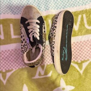 VINTAGE HAVANA Leopard Print Kids Sneakers with Gold Accents